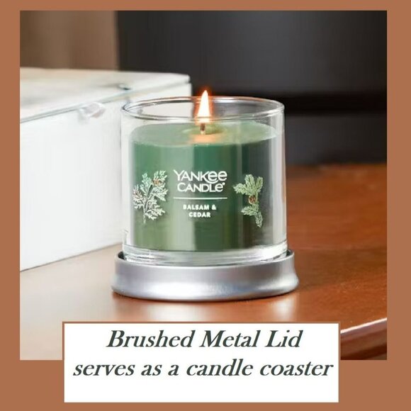 Yankee Candle Balsam and Cedar Scented Jar Candle 4.3 oz w/ Metal Lid - Picture 4 of 8